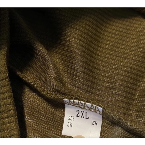 NWOT Men Corduroy Pullover Colorblock 1/4 Button Sweatshirt Golden Brown 2XL - Picture 4 of 11